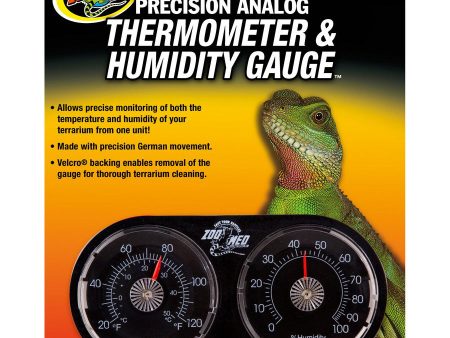 ZOO MED - Economy Analog Dual Thermometer and Humidity Gauge - 1 Thermometer Supply