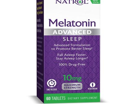 NATROL - Melatonin Advanced Sleep Maximum Strength 10 mg - 60 Tablets Fashion