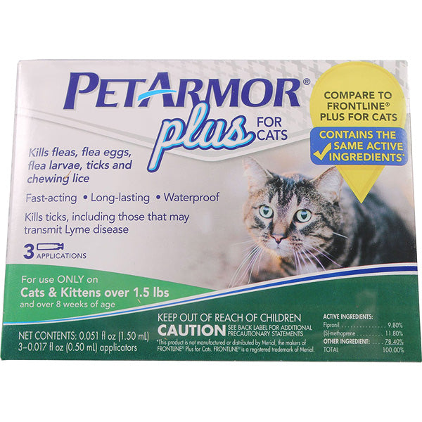 PETARMOR - Plus for Cats Flea and Tick Squeeze-On over 1.5 lb. - 3 Applications Cheap