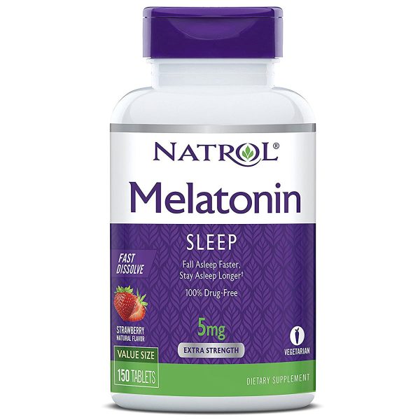 NATROL -Melatonin Fast Dissolve Strawberry 5 mg - 150 Tablets Discount