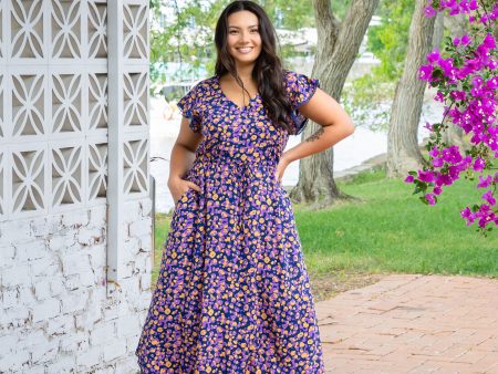 Naomi Maxi Dress in Purple Leopard Hot on Sale