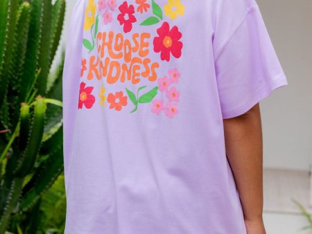 Choose Kindness Tee in Pastel Lilac For Discount