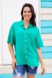 Samara Linen Blend Shirt in Jade For Discount