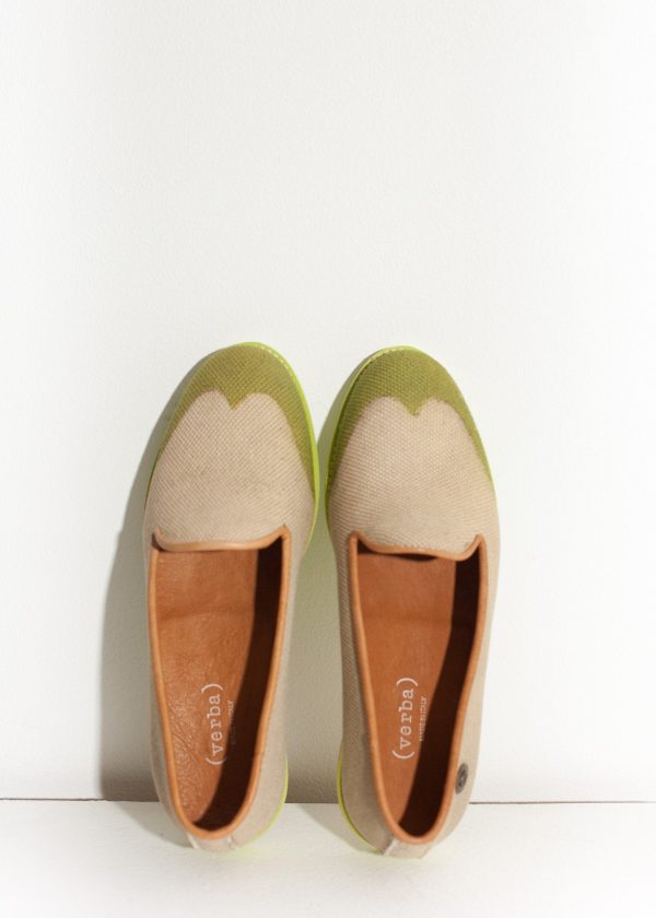 Wingtip Loafer in Lime For Cheap