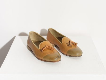 Leather Loafer in Lime Online now