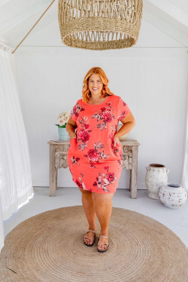 Eve Dress in Hibiscus For Discount