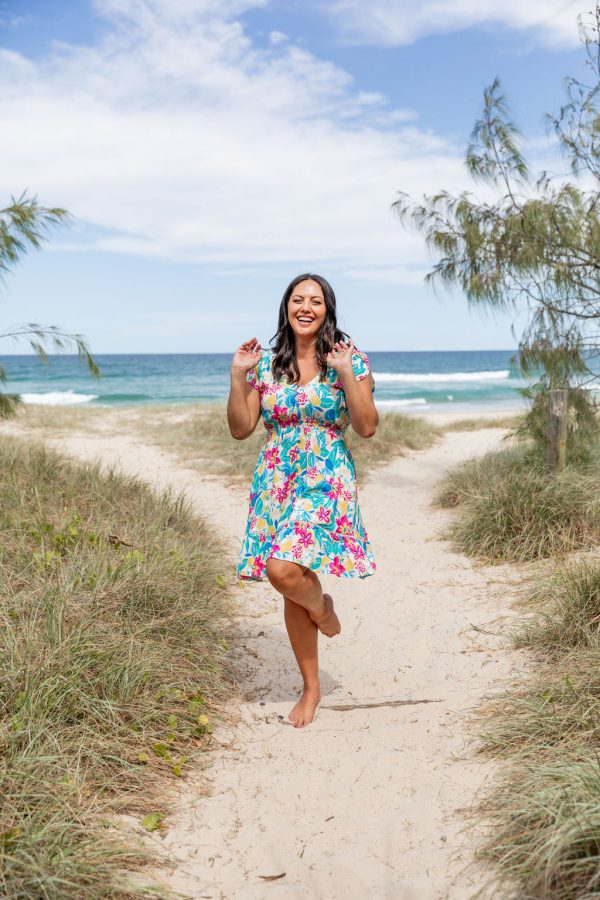 Brontie Dress in Lemon Garden For Sale