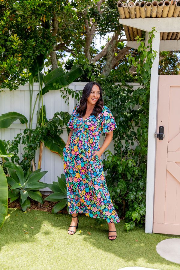 Lucinda Maxi Dress in Garden Party by Kasey Rainbow Hot on Sale