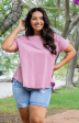 Macey Hi-Low T-Shirt in Mauve Cheap