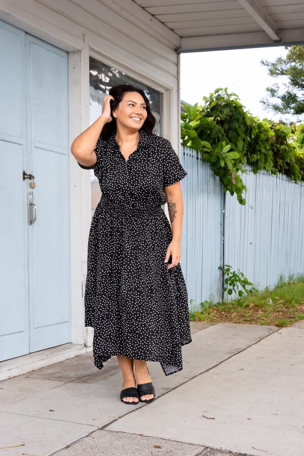 Cameron Dress in Black & White Supply