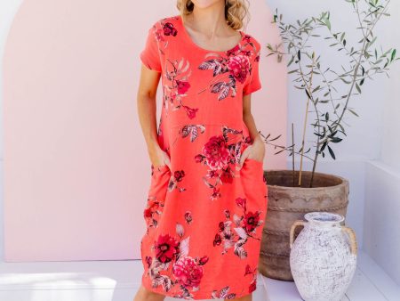 Eve Dress in Hibiscus For Discount