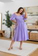 Stelle Linen Blend Dress in Lavender For Sale