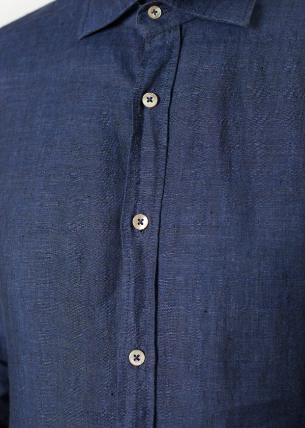 Button Up Shirt in Navy For Discount