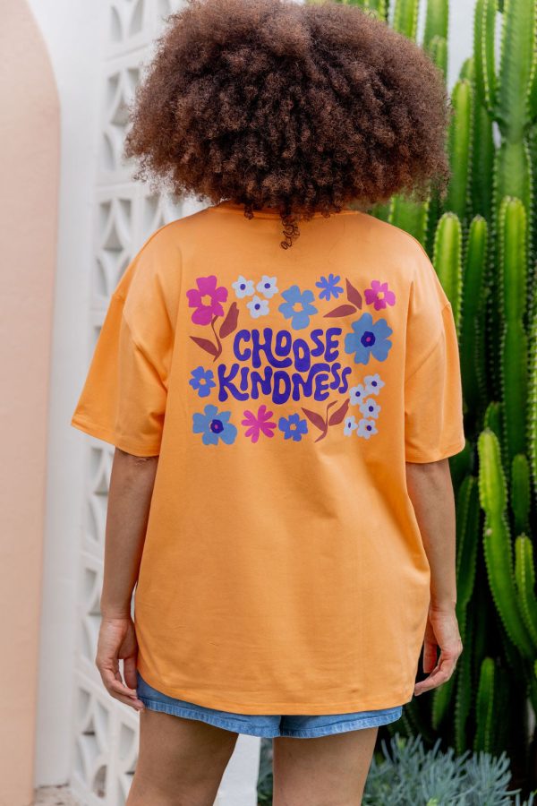 Choose Kindness Tee in Peach For Sale