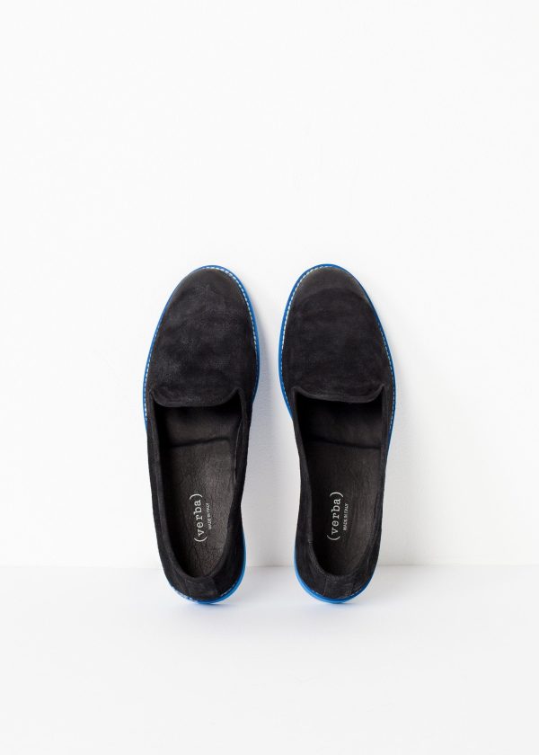 Suede Loafers - Black Blue Sale