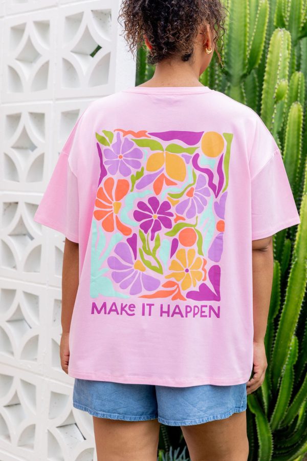 Make it Happen Tee in Sherbet Online now