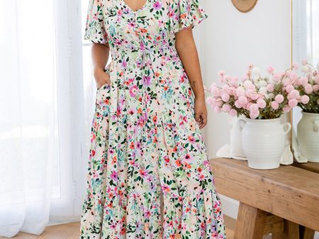 Bonnie Linen Blend Maxi Dress in Rose Fleur For Discount