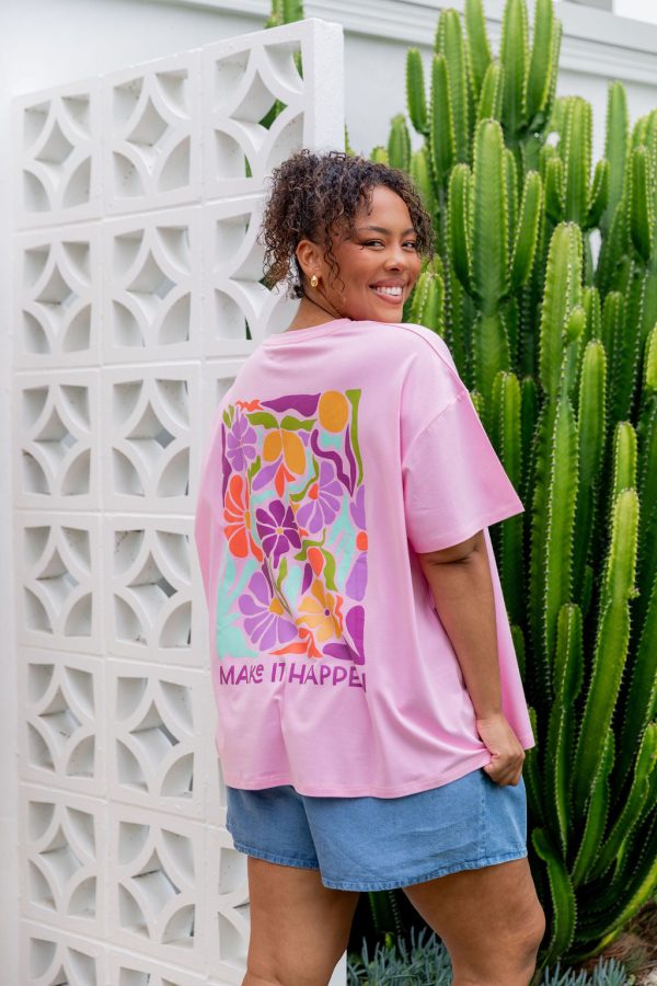 Make it Happen Tee in Sherbet Online now