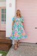 Stelle Linen Blend Dress in Pastel Leopard by Kasey Rainbow For Discount