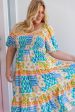 Peri Midi Dress in Patch Garden For Sale