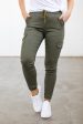 Florence Denim Joggers in Khaki Supply