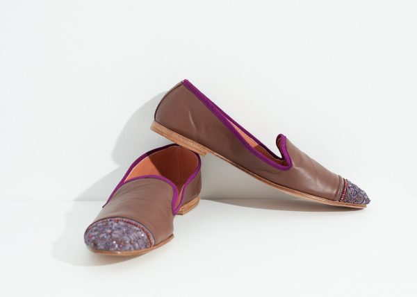 Bizi Cap Toe Loafer in Rose Aubergine Online