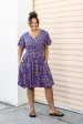 Lina Dress in Purple Leopard Sale