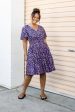 Lina Dress in Purple Leopard Sale