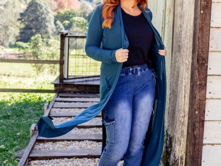 Jane Cardigan in Teal For Cheap