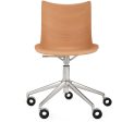 P Wood Adjustable Height Desk Chair with Wheels Online