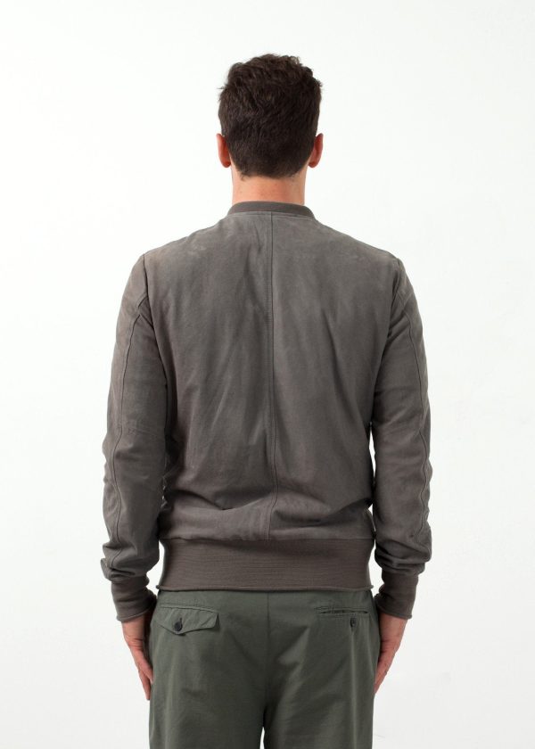 Leather Bomber Jacket in Dust Fashion