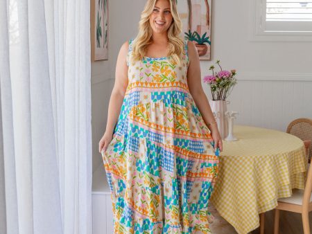 Riley Maxi Dress in Patch Garden Online Sale