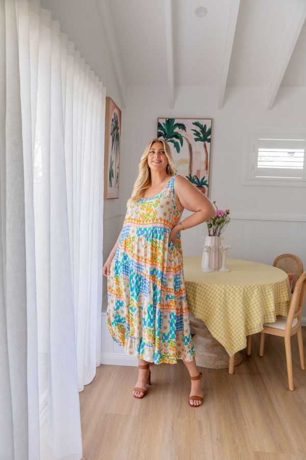 Riley Maxi Dress in Patch Garden Online Sale