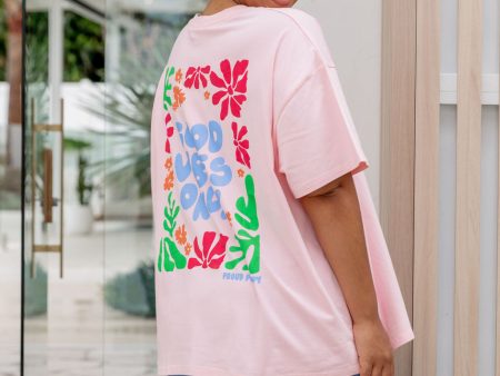 Good Vibes Tee in Pink Supply