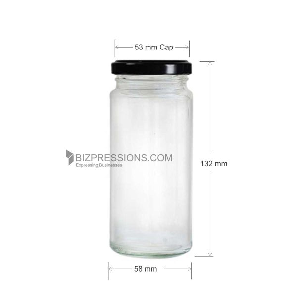 250ml Bamboo Glass Jar with 53mm Lug Cap Sale