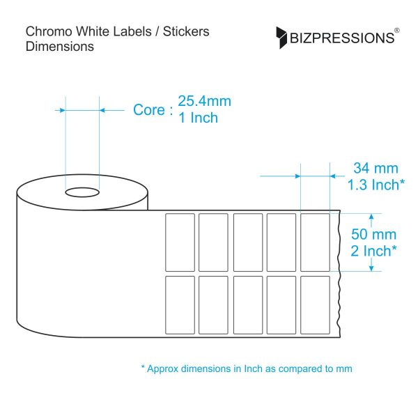 Chromo White Label Sticker Roll Without Ribbon For Sale