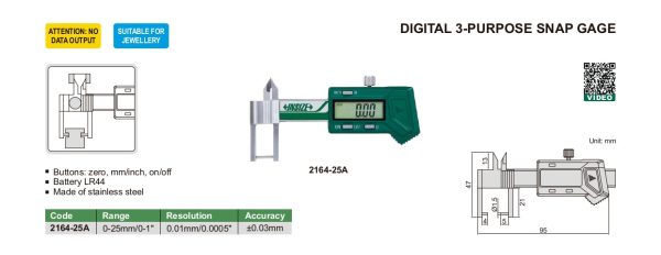 INSIZE Digital 3-Purpose Snap Gage Hot on Sale