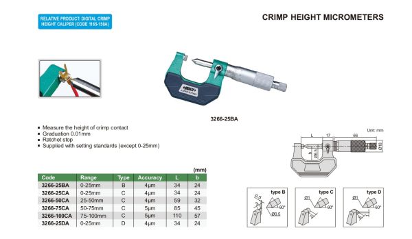 INSIZE Crimp height micrometer For Sale