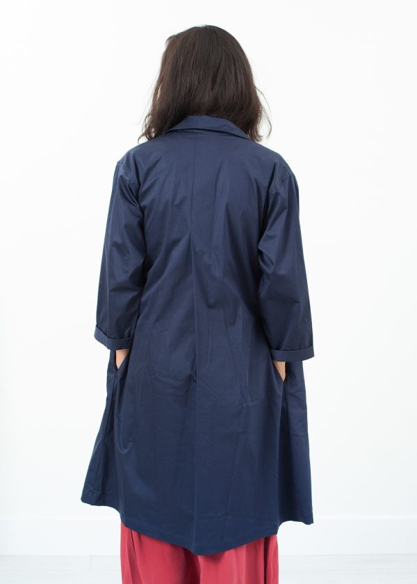 Sateen Trench in Navy Fashion