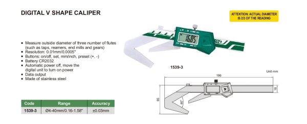 INSIZE Digital V Shape caliper 1539 Supply