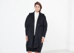 Shahmeena Cocoon Coat in Black Hot on Sale