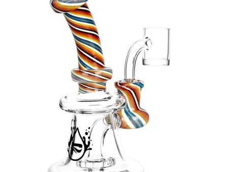 Pulsar 6” Retro Stripe Swirl Dab Rig Supply