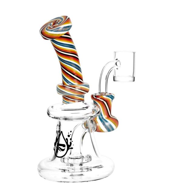 Pulsar 6” Retro Stripe Swirl Dab Rig Supply