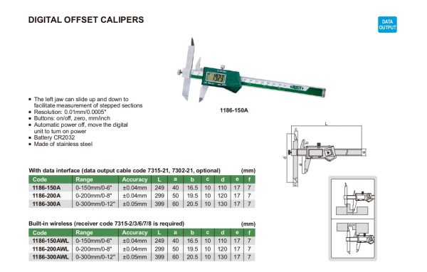 INSIZE Digital offset Caliper 1186 on Sale