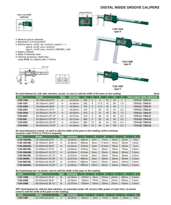 INSIZE Digital Inside Groove Caliper 1120 Online Hot Sale