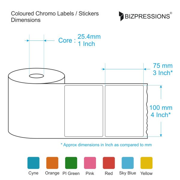 Coloured Chromo Label Sticker Roll Online now