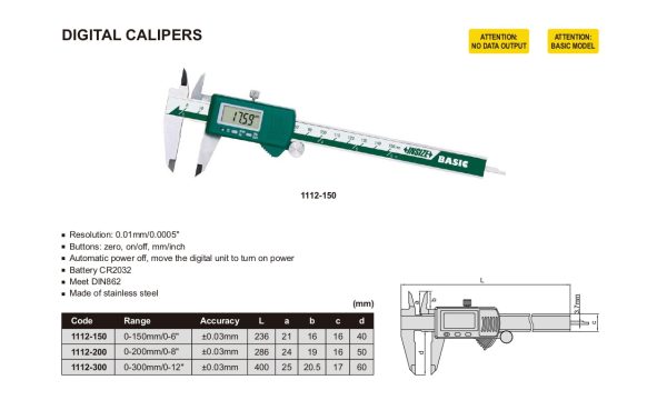 INSIZE Digital Caliper - Basic Type Hot on Sale