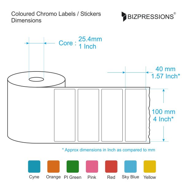 Coloured Chromo Label Sticker Roll Online now