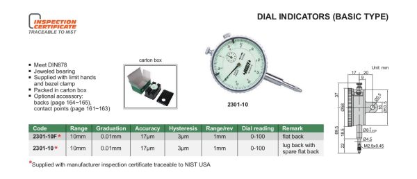 INSIZE Dial Indicator - Basic Type Hot on Sale