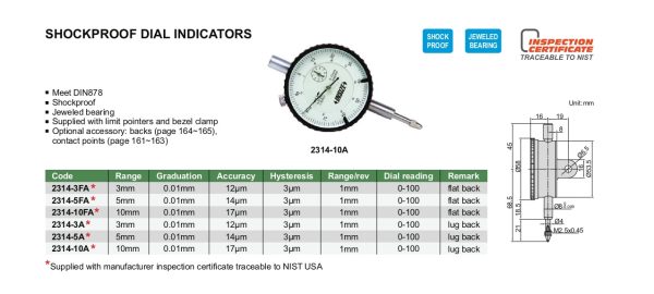 INSIZE Dial Indicator - Shockproof Online now